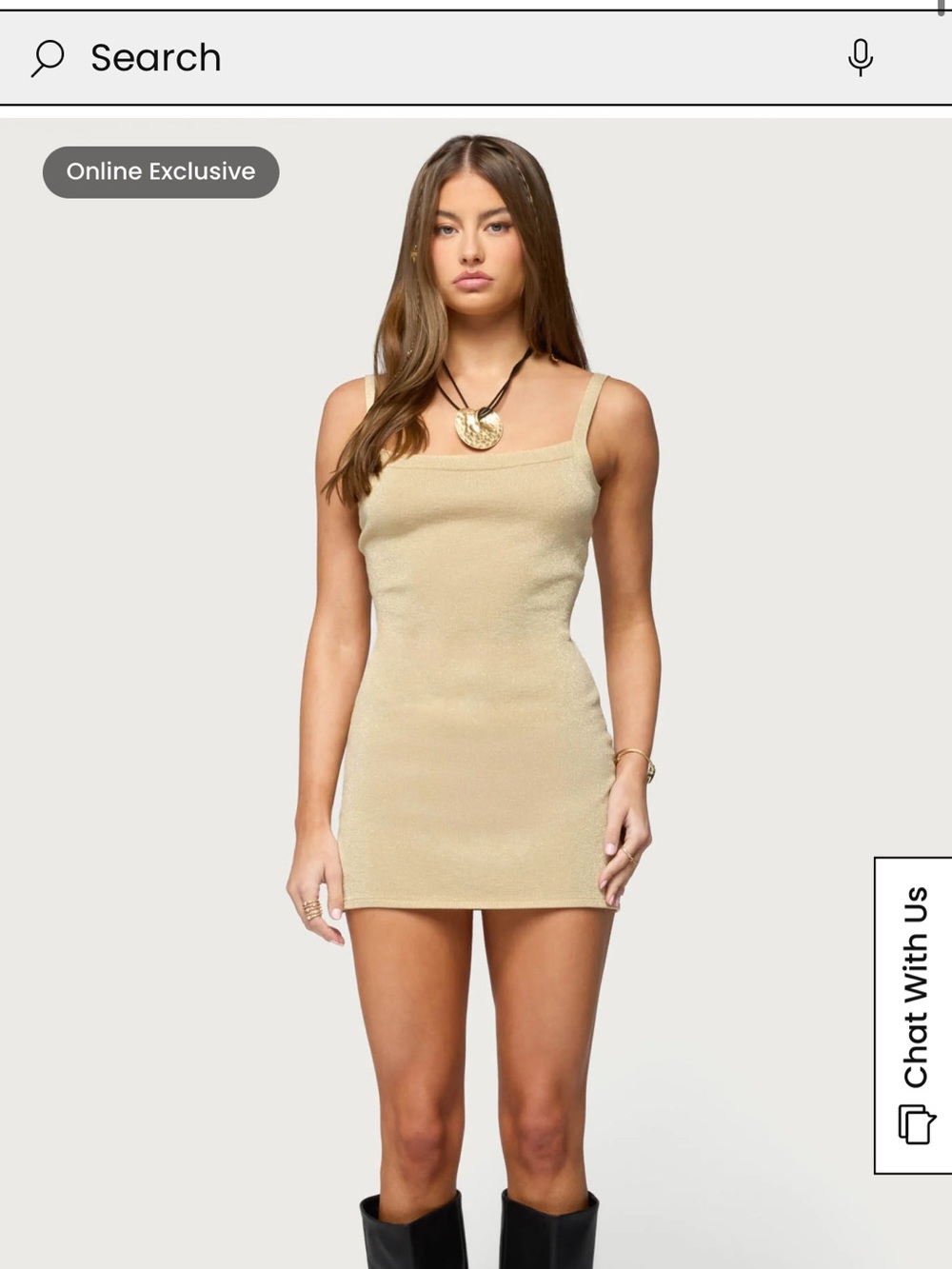 Edikted gold Square-Neck Mini Dress